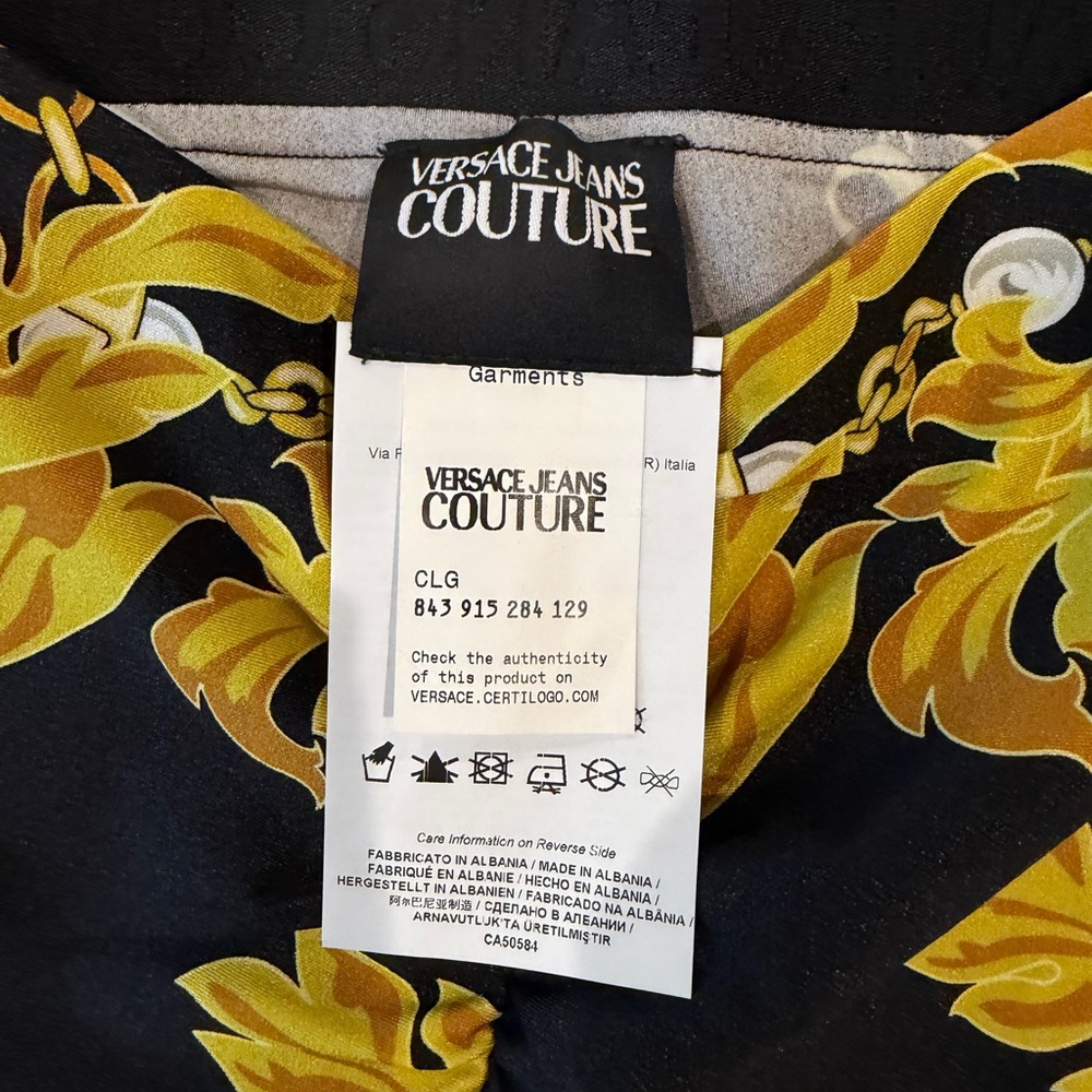 Versace Jeans couture Collection Black and Gold leggings chain print - Picture 2 of 4